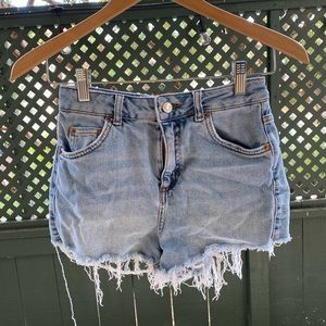 Topshop High Waisted Denim Shorts
